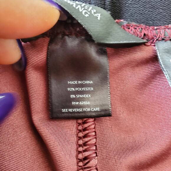 Simply Vera Wang Women's Maroon Velour Pants M - Picture 7 of 8